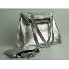 Жіноча шкіряна сумка Wellbags Shopper bag SilverMoon (W001.3) срібло