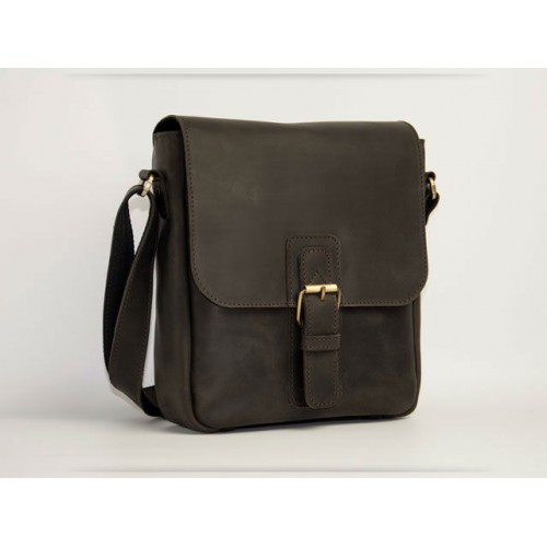 Чоловіча шкіряна сумка Wellbags Messenger Arcturus gray (W054) коричнева