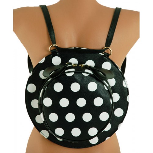 Сумка-рюкзак 7214-20 черная в горох