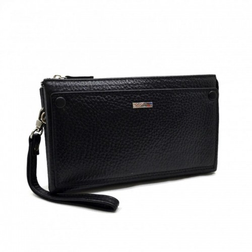 Кожаная барсетка мягкая DESISAN 1457-011 черная флотар