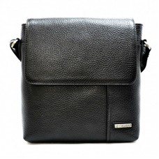 М'яка шкіряна барсетка Desisan 1324-011 чорна флотар