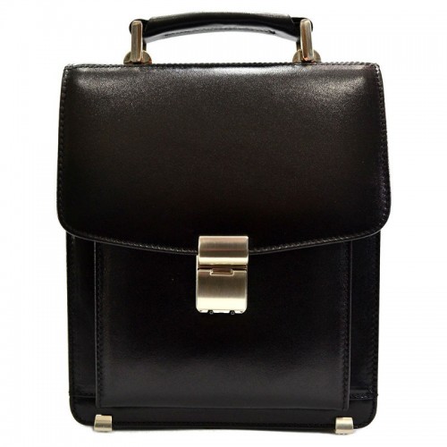 Кожаная барсетка DESISAN 248-1 черная гладкая