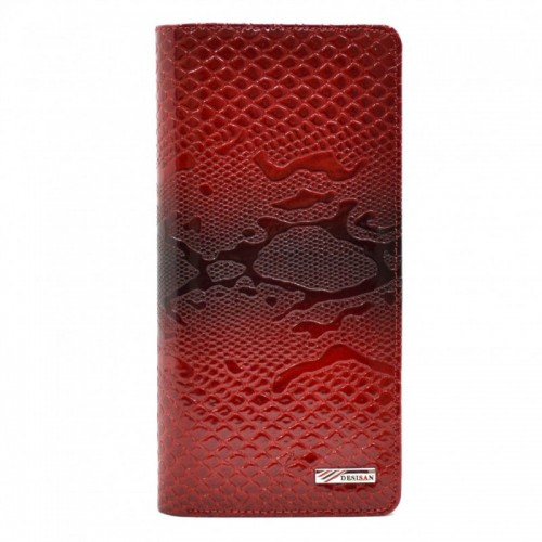 Гаманець жіночий шкіряний Desisan 321-500 червоний візерунок лак
