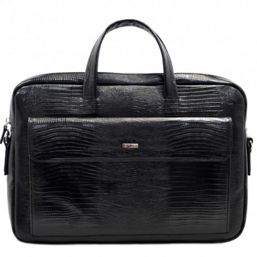 Портфель кожаный Desisan 340-143 черный лазер