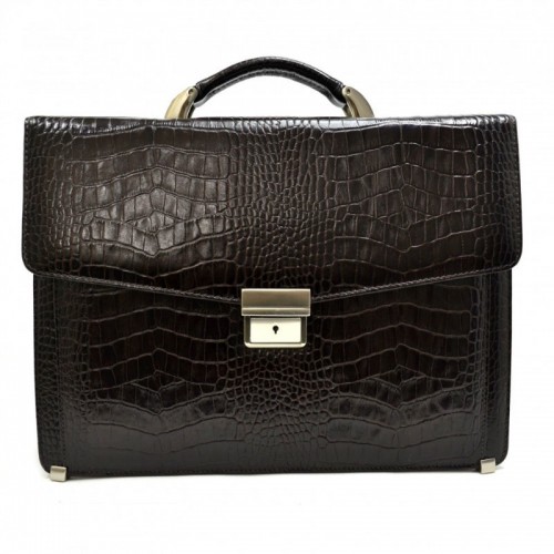 Портфель CANPEL 2026-11 коричневий кроко