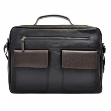 Портфель м'який шкіра BOND 1120-281-2 чорний-коричневий