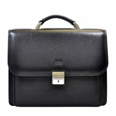 Портфель шкіра BOND 1202-281 чорний флотар