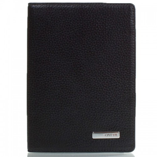 Обложка для паспорта кожа KARYA 092-45 черный флотар