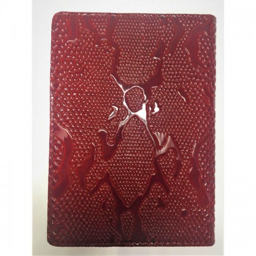 Обложка для паспорта кожа KARYA 092-019 красный узор