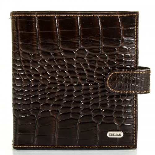Визитница кожа Desisan 210-19 коричневый кроко