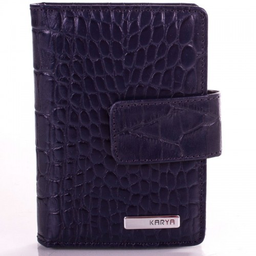 Візитниця шкіра KARYA 0014-58 синій кроко