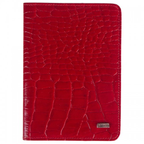 Обложка для паспорта кожа GRASS 571-31 красный кроко