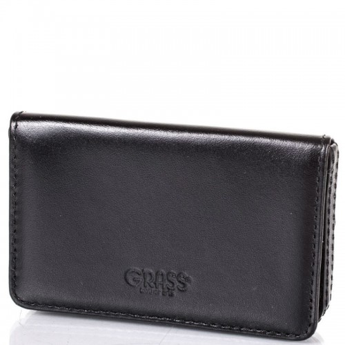Визитница кожа GRASS 524-1 черный гладкий