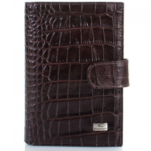 Обложка автодокументы кожа Desisan 101-19 коричневый кроко