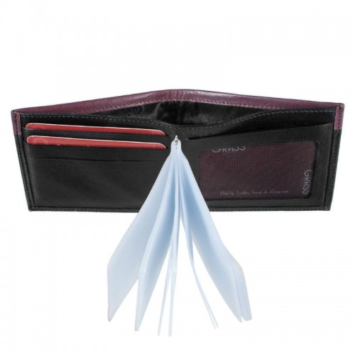 Візитниця шкіра GRASS 559-13/322 чорно-бордо флотар