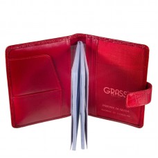 Візитниця шкіра GRASS 576-31 червоний кроко