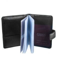 Візитниця шкіра GRASS 576-8 чорний флотар