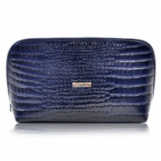 Косметичка кожа Desisan 1-634 синий мелкий кроко