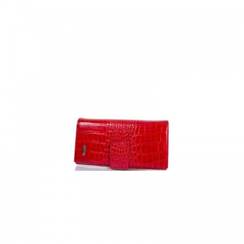 Кошелек женcкий кожа CANPEL 700-142 красный кроко лак