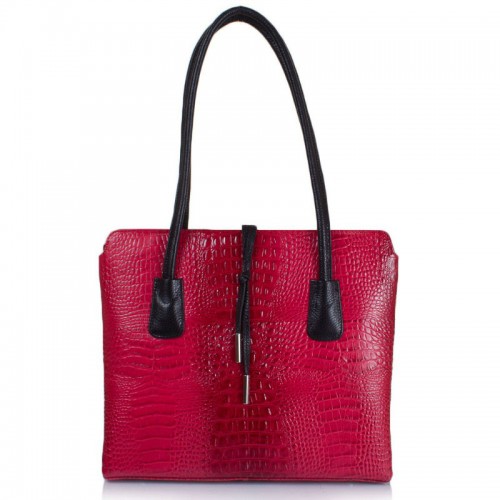 Сумка жіноча шкіра Desisan 062-580 червоний кроко лак