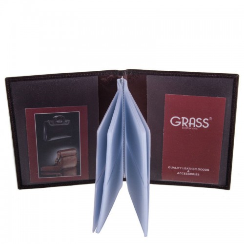 Візитниця шкіра GRASS 556-9 коричневий флотар