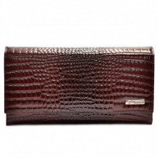 Гаманець жіночий шкіряний Desisan 057-626 бордо кроко лак