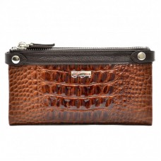 Гаманець жіночий шкіряний Desisan 320-587 рудий кроко лак