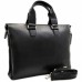 Портфель кожаный Desisan 1341-01 черный мелкий флотар