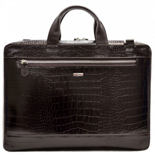 Портфель кожаный Desisan 1347-19 коричневый кроко