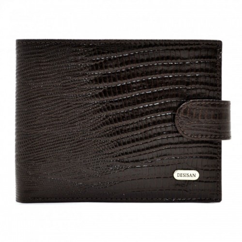 Шкіряне портмоне Desisan 087-142 коричневий лазер