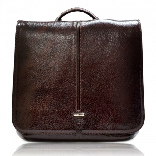 М'яка шкіряна барсетка DESISAN 341-019 коричневий флотар