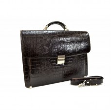 Портфель шкіряний Desisan 206-19 коричневий кроко
