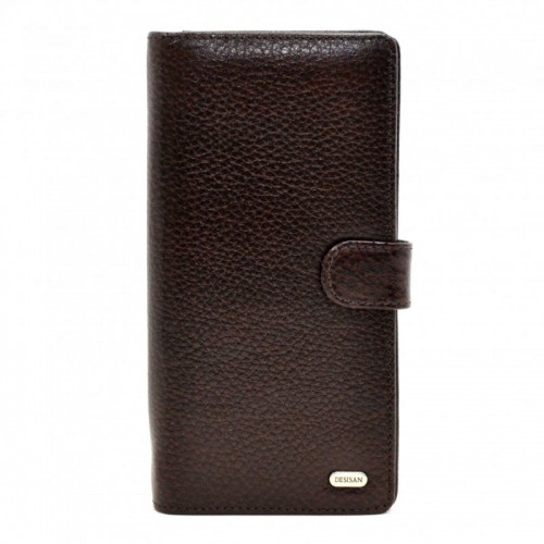 Шкіряне портмоне Desisan 069-019 коричневий флотар