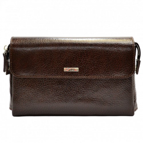 Кожаная барсетка мягкая DESISAN 1462-019 коричневая флотар