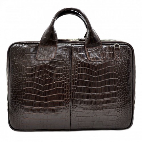 Портфель кожаный Desisan 052-19 коричневый кроко