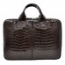 Портфель кожаный Desisan 052-19 коричневый кроко