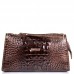 Косметичка кожаная Desisan 2-581 коричневый кроко лак