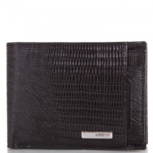 Чоловіче шкіряне портмоне KARYA 0911-076 чорний лазер