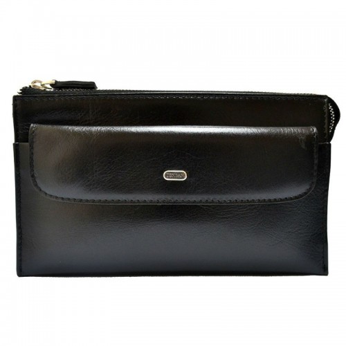 Кожаная барсетка мягкая DESISAN 251-01 черная гладкая