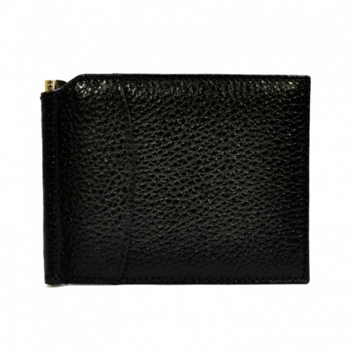 Портмоне з затиском шкіряний CANPEL 070-7 чорний флотар