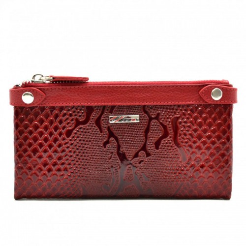Гаманець жіночий шкіряний Desisan 320-500 червоний візерунок лак