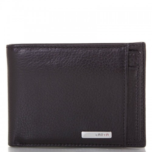 Чоловіче шкіряне портмоне KARYA 0911-45 чорний флотар