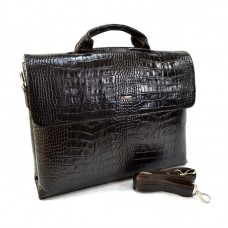 Портфель кожаный Desisan 1312-19 коричневый кроко