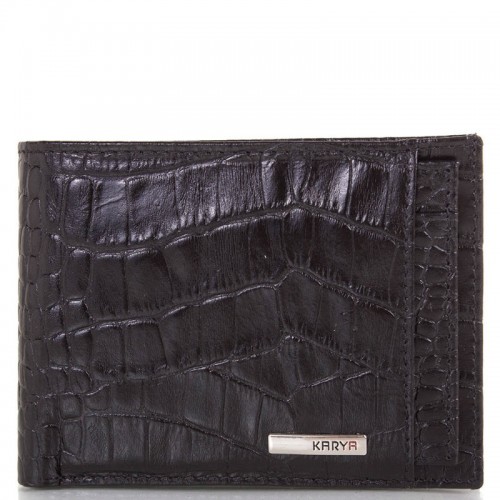 Чоловіче шкіряне портмоне KARYA 0911-53 чорний кроко