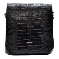 Мягкая кожаная барсетка DESISAN 342-11 черный кроко