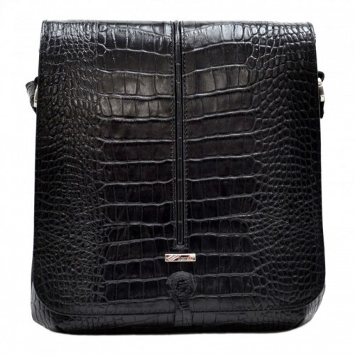 Мягкая кожаная барсетка DESISAN 342-11 черный кроко
