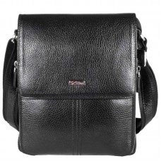 М'яка шкіряна барсетка DESISAN 349-01 чорна гладка