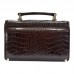 Кожаная барсетка Desisan 1081-19 коричневая кроко