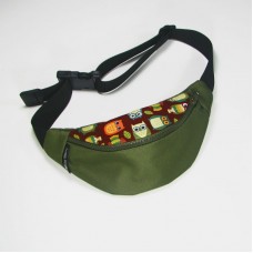 Зелена дитяча бананка з совами (БД45)