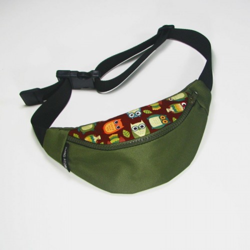 Зелена дитяча бананка з совами (БД45)